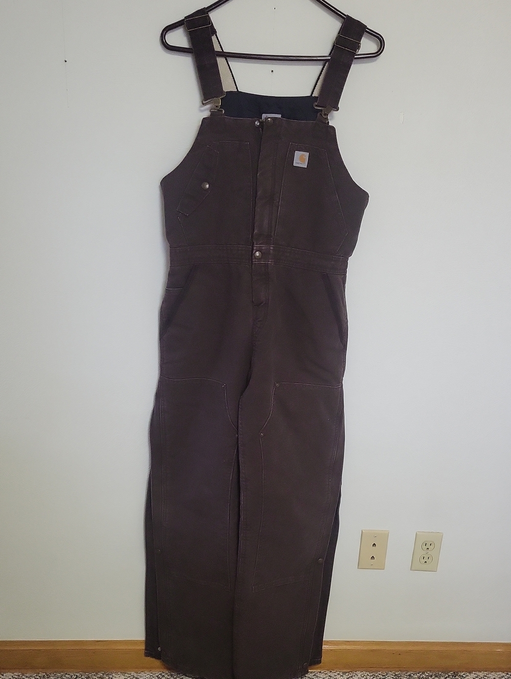 Carhartt Women's Weathered Duck Wildwood Bib Overalls Small (4-6) Regular Brown